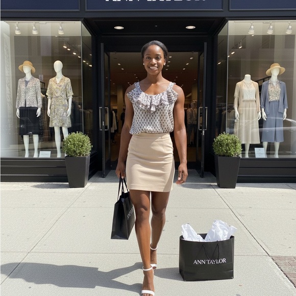 Ann Taylor Geometric Sleeveless Blouse - Picture 14 of 14